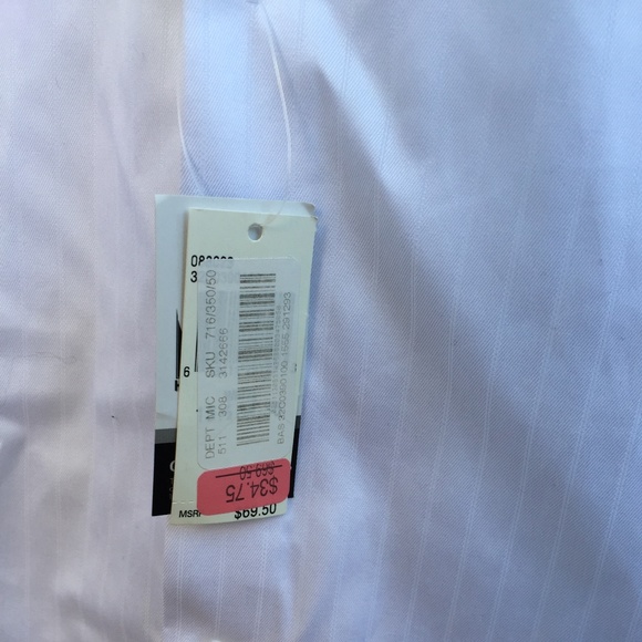 Kenneth Cole stripe button dowTwo Ply 15 1/2 34/35 - Picture 7 of 8